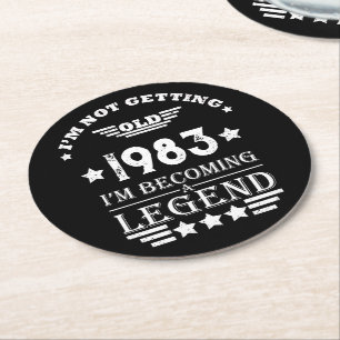 Personalisiert 40 Vintages Party Runder Pappuntersetzer