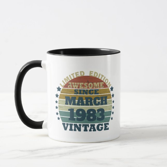 Personalisiert 40 Vintages Party Tasse (Links)