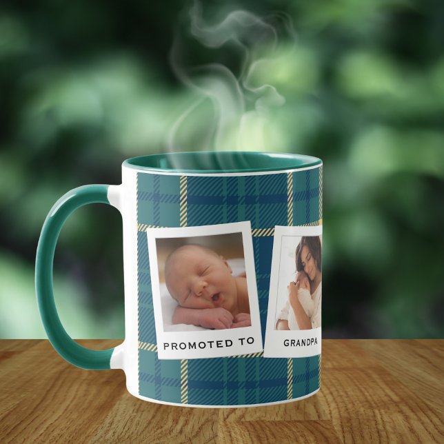 Personalisiert 4 Foto für Großvater Kariert Tasse (Von Creator hochgeladen)