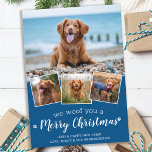 Personalisiert 4 Haustiere Foto Hund Lover Frohe W Feiertagskarte<br><div class="desc">Wir würden dir frohe Weihnachten wünschen! Versenden Sie niedliche und lustige Urlaubstage mit dieser niedlichen personalisierten Haustier Foto Urlaubskarte. Frohe Weihnachtswünsche vom Hund mit niedlichen Pfotendrucken in einem lustigen, modernen Foto Collage Design. Fügen Sie dem Hund die Fotos oder Fotos Ihrer Familie hinzu und personalisieren Sie mit Familienname, Nachricht und...</div>
