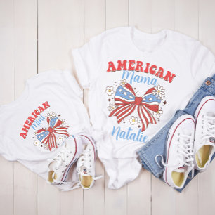 Personalisiert 4. Juli Girly Mama Mini Coquette T-Shirt