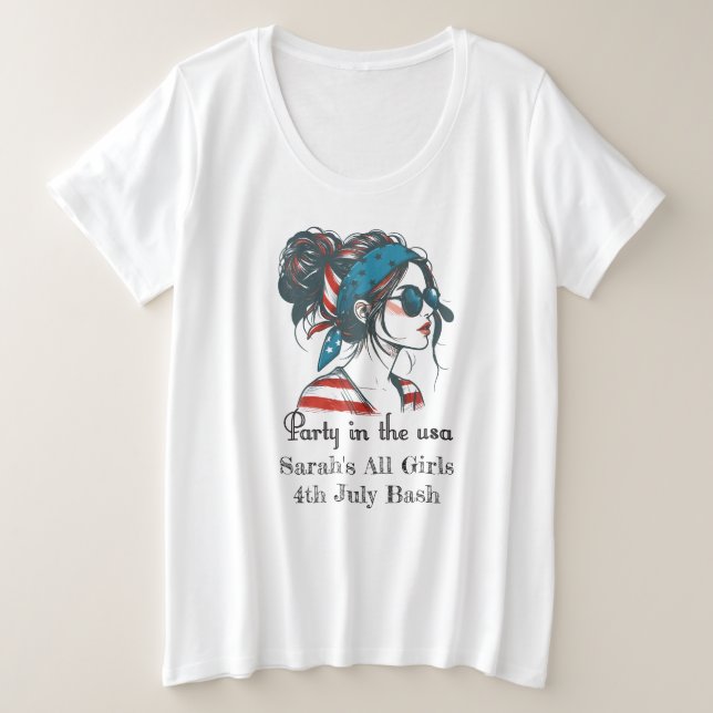 Personalisiert 4. Juli Große Größe T-Shirt (Design vorne)