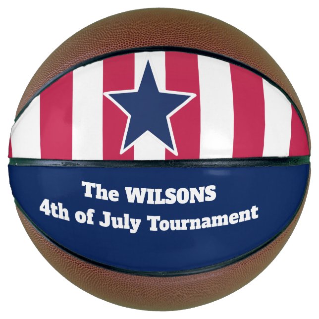 Personalisiert 4. Juli/Star und Streifen Basketball (Vorderseite)