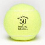 Personalisiert 50 & Fabulous Geburtstag Tennisbälle<br><div class="desc">Personalisiertes 50 und fabelhaftes lustiges Zitat auf einen lustigen, individuellen Tennisball, der für jedes Alter funktioniert, für einen guten Freund oder Familienmitglied, der im Tennis fabelhaft ist, oder einfach nur im Leben wunderbar ist - ist eine großartige inspirierende Begrüßung, um Ihren Spielpartner zu bejubeln. Passen Sie sich mit Ihrem eigenen...</div>