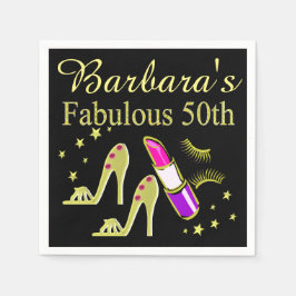 PERSONALISIERT 50 & FABULOUS GEBURTSTAGSPARTEI NAP SERVIETTE