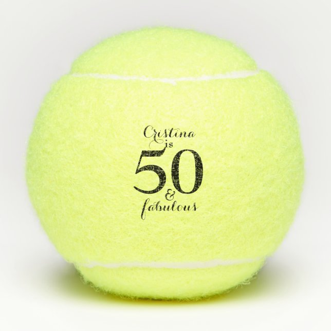 Personalisiert 50 & Fabulous Tennis Ball (Vorderseite)