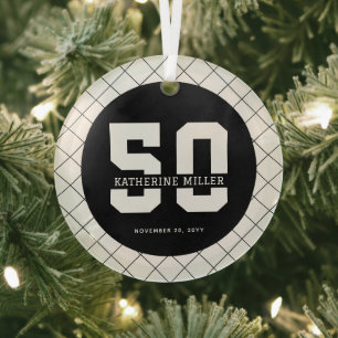 Personalisiert 50. Geburtstag Moderne und Eleganz Ornament Aus Glas