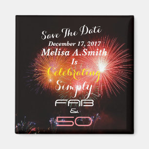 Personalisiert 50. Geburtstag Name und Datum - Magnet