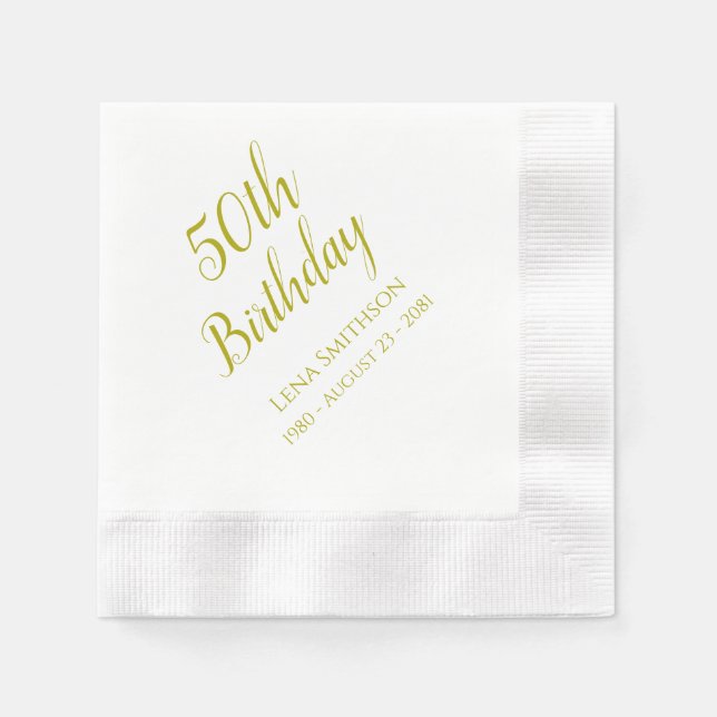 Personalisiert 50. Geburtstag Napkins Custom Serviette (Vorderseite)
