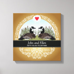 Personalisiert 50. Hochzeitstag, Gänse Leinwanddruck