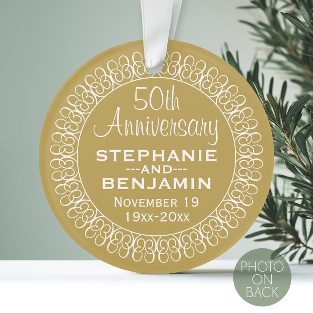 personalisiert 50. Hochzeitstag Ornament (Personalized Wedding Anniversary Photo Ornament)