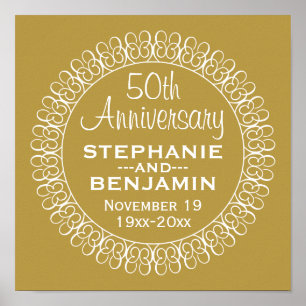 personalisiert 50. Hochzeitstag Poster
