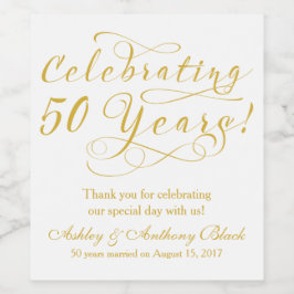 personalisiert 50. Hochzeitstag Weinetikett