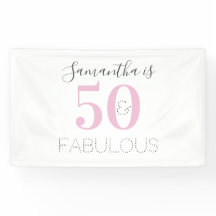Personalisiert 50 und fabelhaft Modern Pink Birthd