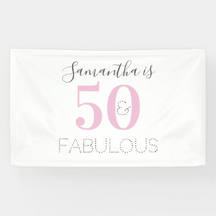 Personalisiert 50 und fabelhaft Modern Pink Birthd Banner
