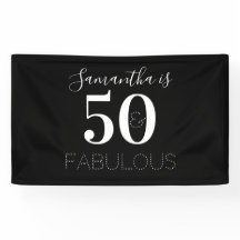 Personalisiert 50 und fabelhaft Schwarz-weißer Geb