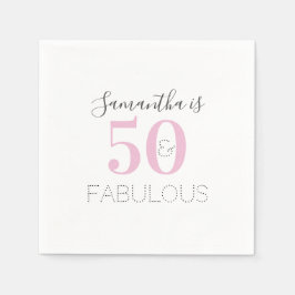 Personalisiert 50 und fabelhafte Pink Birthday Par Serviette