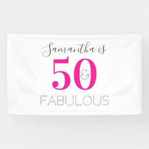 Personalisiert 50 und herrlich heiß rosa Geburtsta Banner