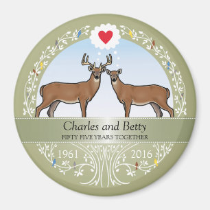 Personalisiert 55. Hochzeitstag, Buck & Doe Magnet