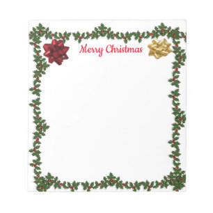 Personalisiert 5,5 x 6 Weihnachten Holley Garland  Notizblock