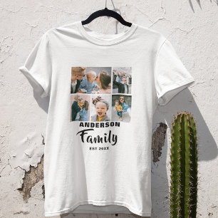 Personalisiert 5 Fotos Familie T-Shirt
