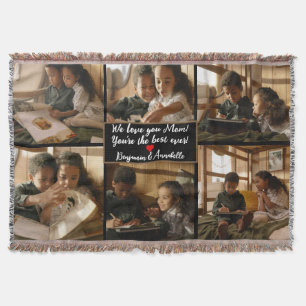 Personalisiert 6 Foto Collage Throw Blanket Decke
