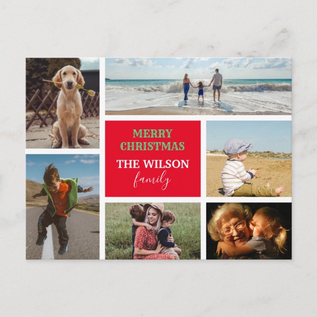 Personalisiert 6 Foto Familienfeier Weihnachten (Vorderseite)