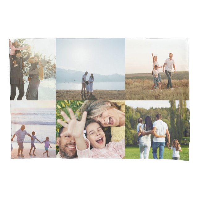 Personalisiert 6 FotoCollage Kissenbezug (Vorderseite)