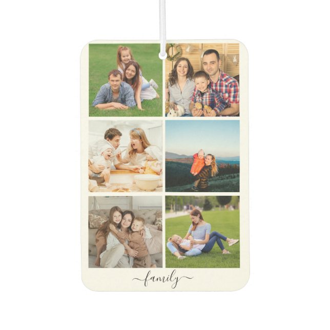 Personalisiert 6 Fotocollage-Produktfamilie, benut Autolufterfrischer (Vorderseite)