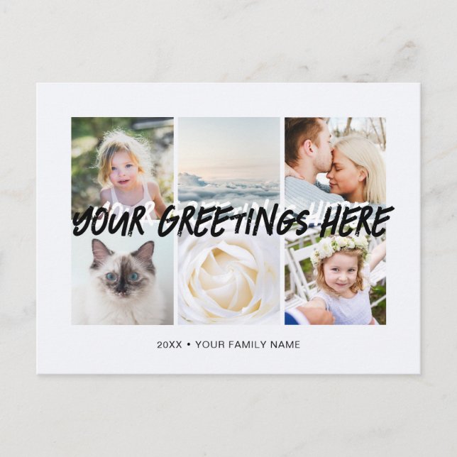 Personalisiert 6 Fotos Universell Gruß cool Postkarte (Vorderseite)