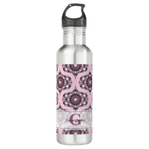 Personalisiert 70er Dusky Rose Cherry Blossom Mand Edelstahlflasche