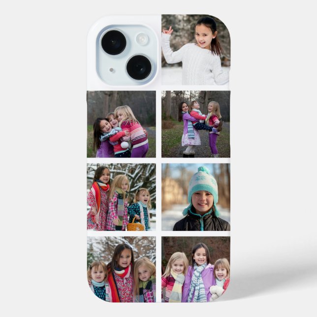 Personalisiert 7 FotoCollage Case-Mate iPhone Hülle (Rückseite)
