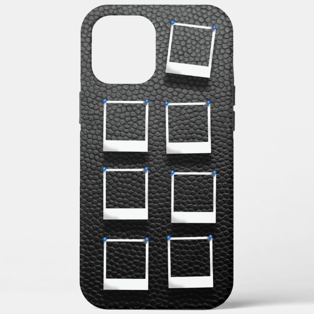 Personalisiert 7 Fotomaterial Schwarzes Leder Mode Case-Mate iPhone Hülle (Rückseite)