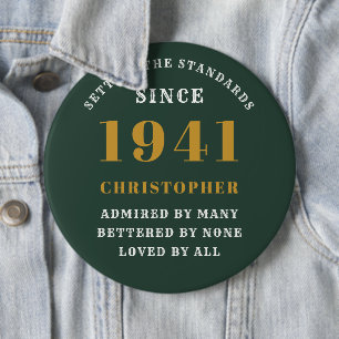 Personalisiert 80. Geburtstag 1941 Elegantes Grüne Button