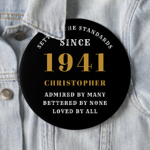 Personalisiert 80. Geburtstag 1941 Elegantes Schwa Button