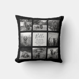 Personalisiert 8 FotoCollage Black Kissen