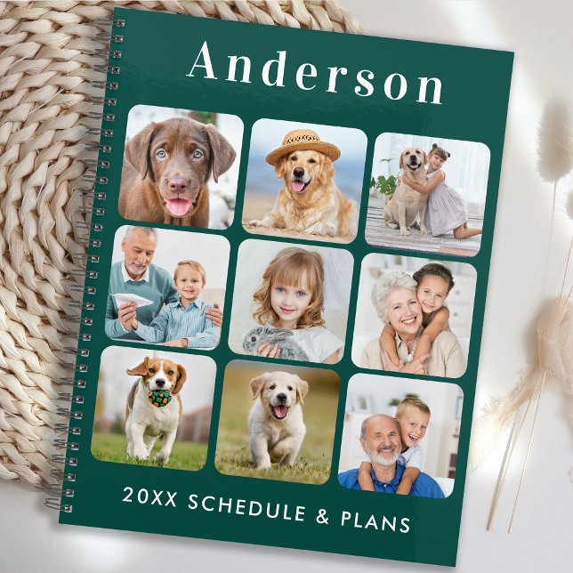 Personalisiert 9 Foto Collage Trendy Emerald Green Planer (Von Creator hochgeladen)