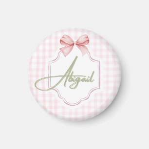 Personalisiert Abigail Baby Girl Kinderzimmer Bow& Magnet
