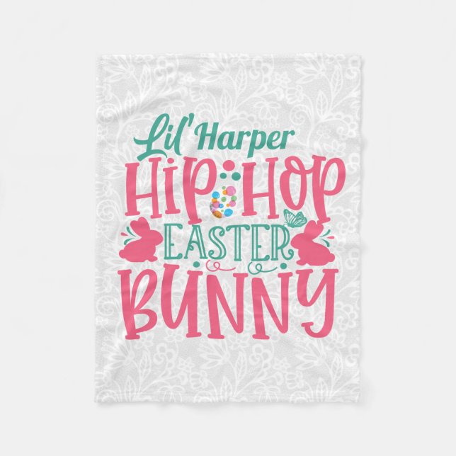 Personalisiert ADD NAME Lil Hip Hop Ostersonne Fleecedecke (Vorderseite)