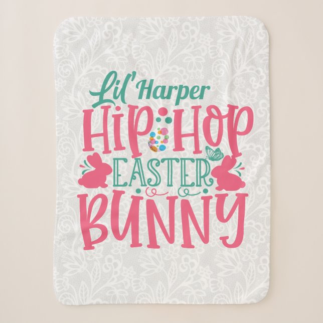 Personalisiert ADD NAME Lil Hip Hop Ostersonne Sherpadecke (Vorderseite)