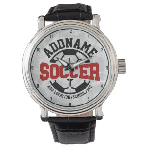 Personalisiert ADD NAME Soccer Player Team Krawatt Armbanduhr