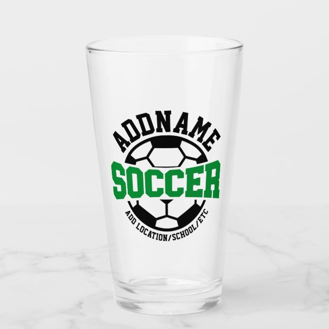 Personalisiert ADD NAME Soccer Player Team Krawatt Glas (Vorderseite)