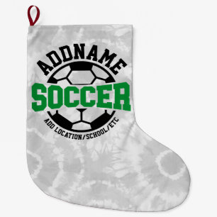Personalisiert ADD NAME Soccer Player Team Krawatt Großer Weihnachtsstrumpf
