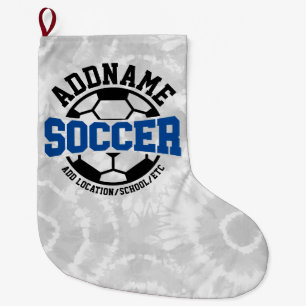 Personalisiert ADD NAME Soccer Player Team Krawatt Großer Weihnachtsstrumpf