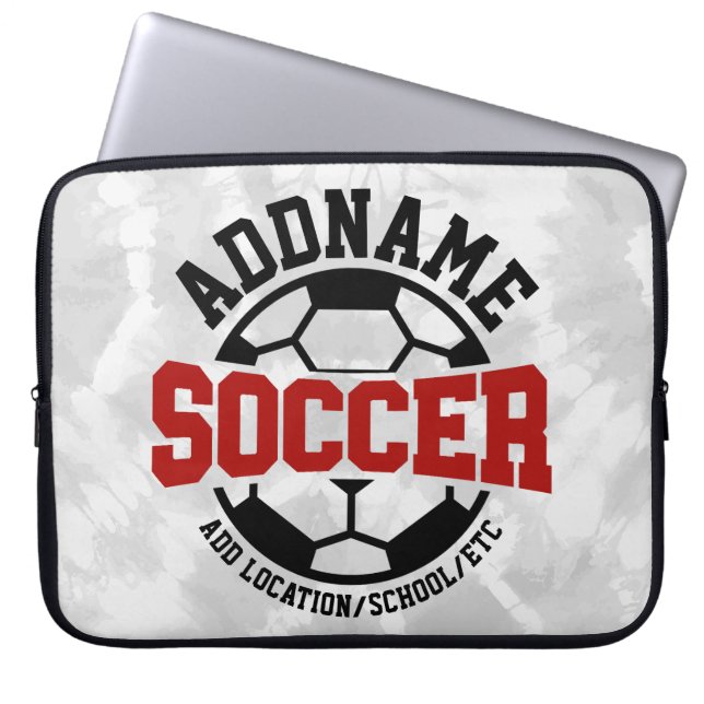 Personalisiert ADD NAME Soccer Player Team Krawatt Laptopschutzhülle (Vorderseite)