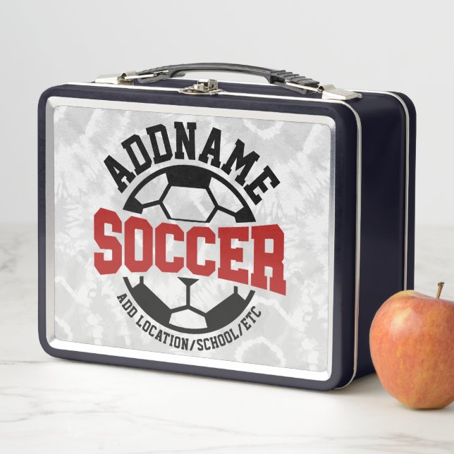 Personalisiert ADD NAME Soccer Player Team Krawatt Metall Brotdose (Beispiel)
