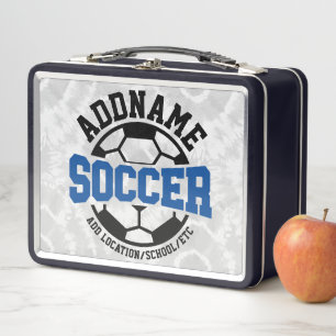 Personalisiert ADD NAME Soccer Player Team Krawatt Metall Brotdose