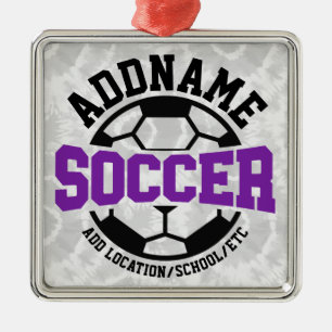 Personalisiert ADD NAME Soccer Player Team Krawatt Ornament Aus Metall