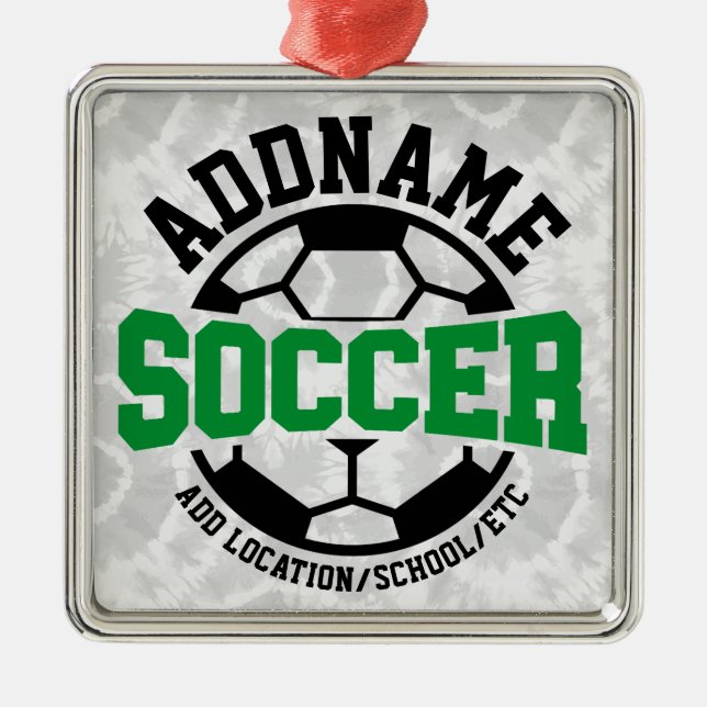 Personalisiert ADD NAME Soccer Player Team Krawatt Ornament Aus Metall (Vorne)