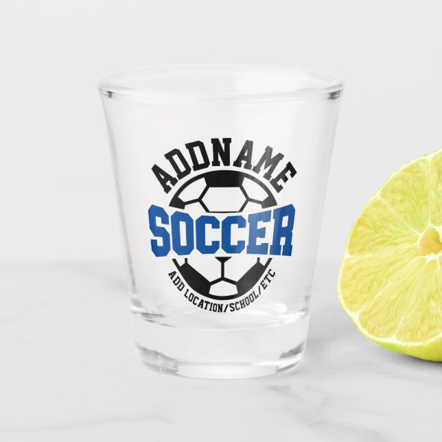 Personalisiert ADD NAME Soccer Player Team Krawatt Schnapsglas (Vorderseite)